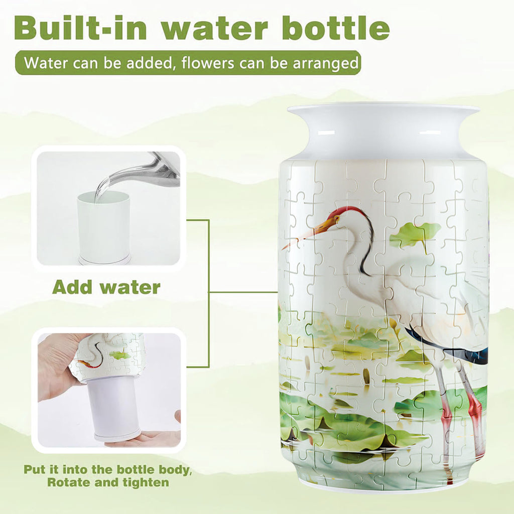 Red Crowned Crane - 3d Jigsaw Puzzle Vase - image 2