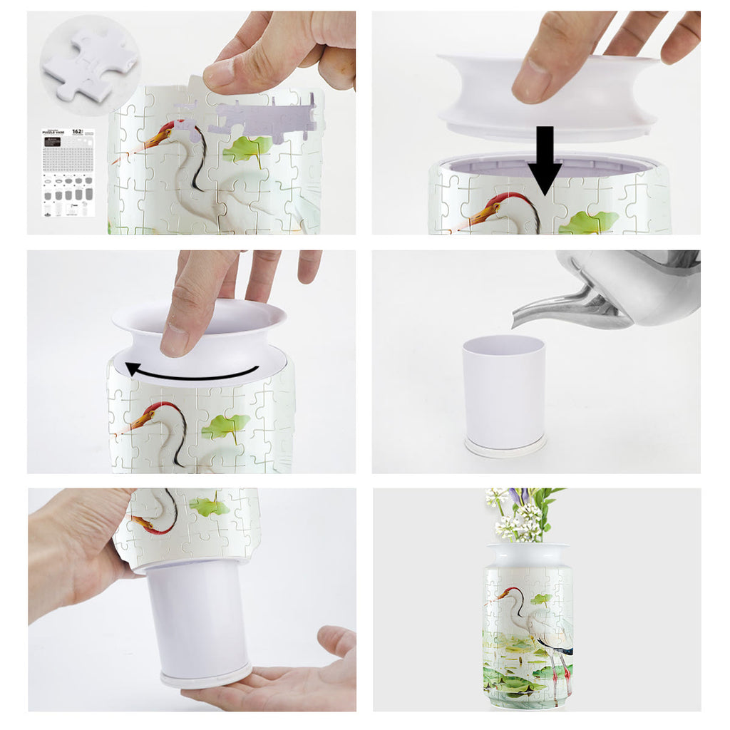 Red Crowned Crane - 3d Jigsaw Puzzle Vase - image 4