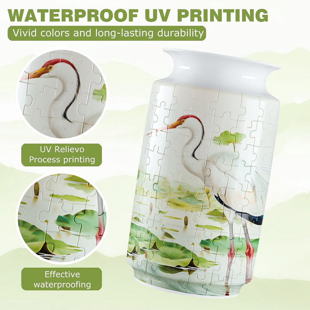 Red Crowned Crane - 3d Jigsaw Puzzle Vase - image 3