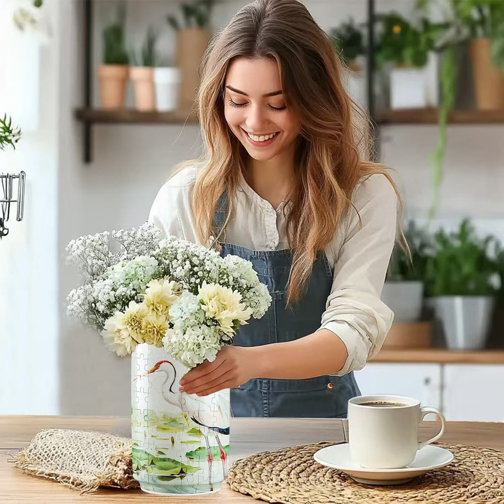 Red Crowned Crane - 3d Jigsaw Puzzle Vase - image 5