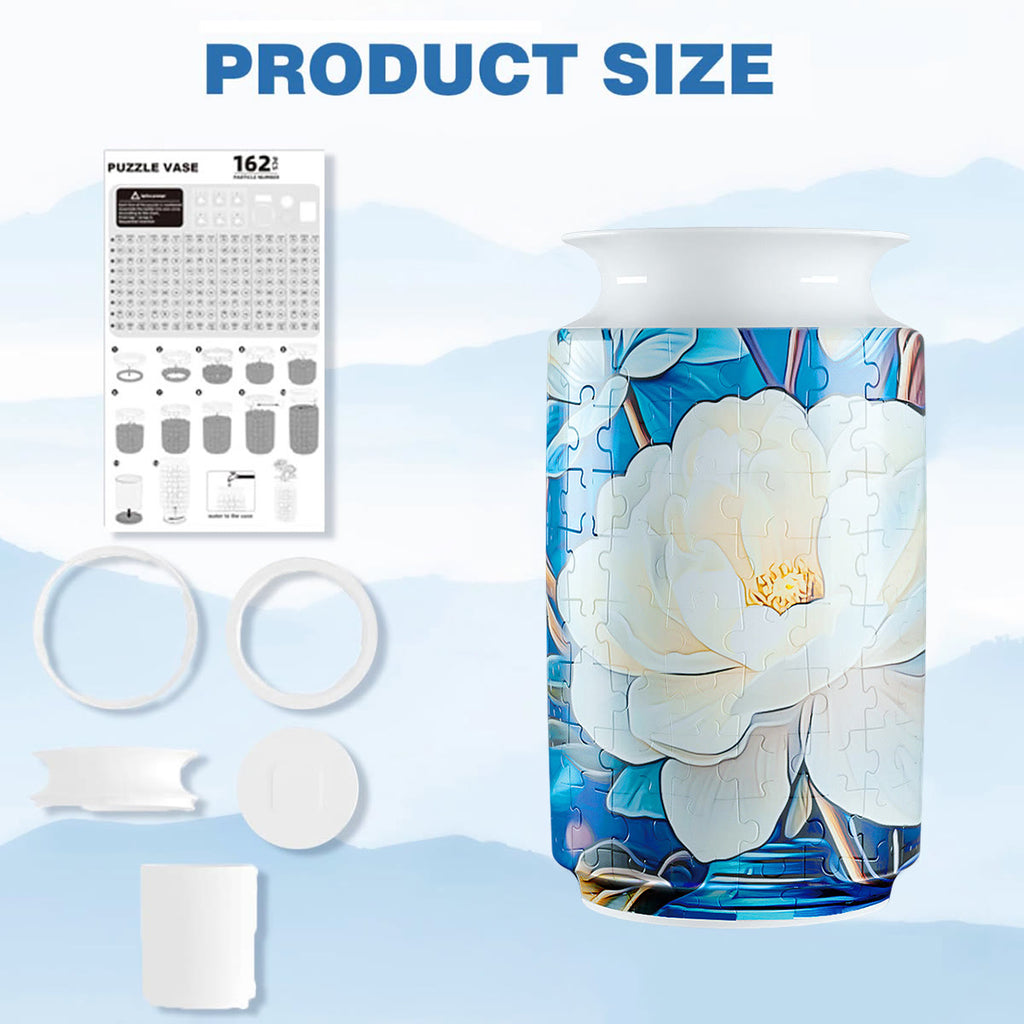 White Flower - 3d Jigsaw Puzzle Vase - image 1