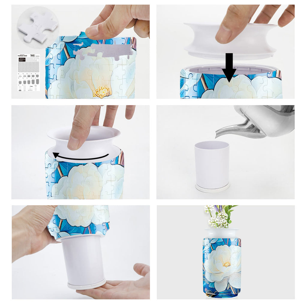 White Flower - 3d Jigsaw Puzzle Vase - image 4