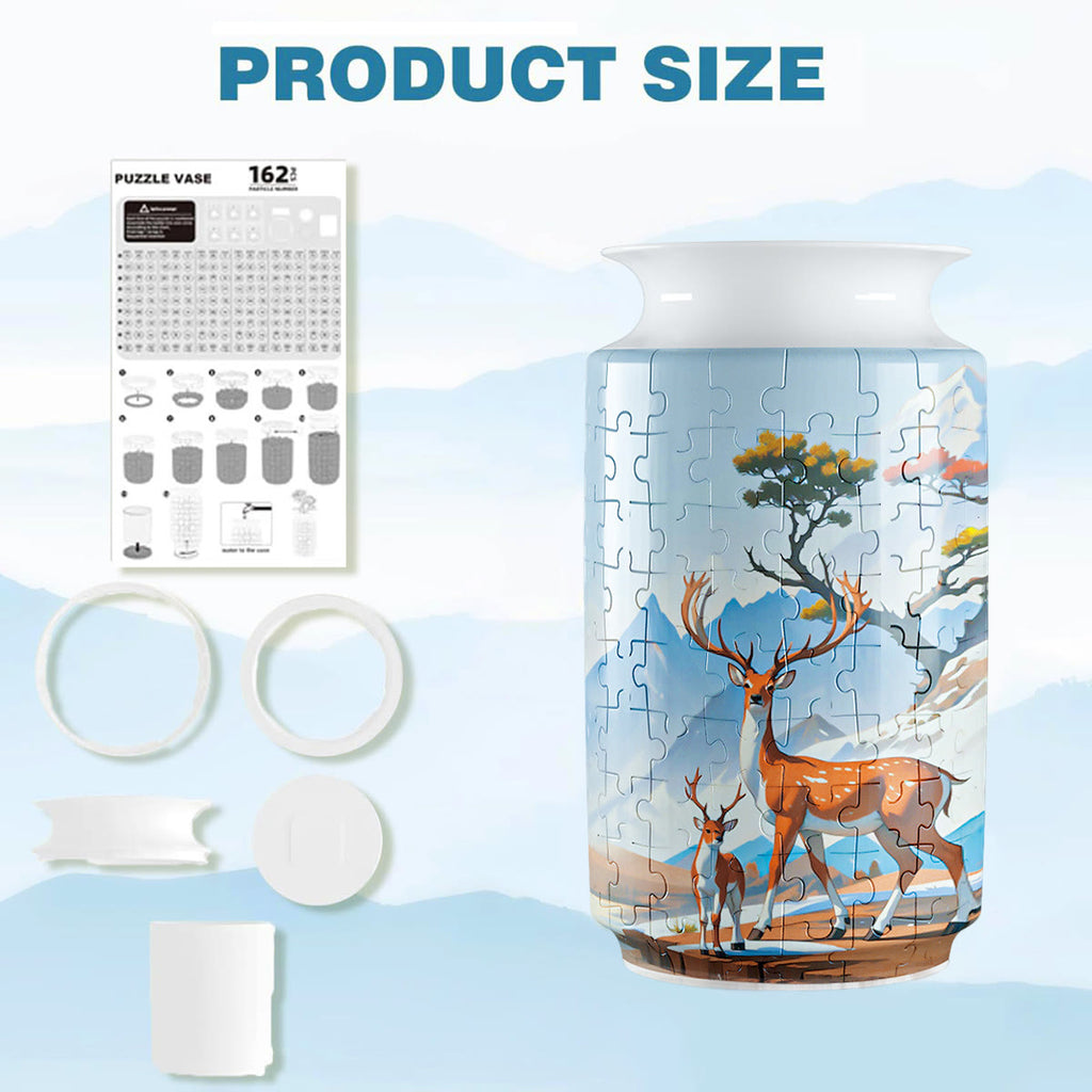 Sika Deers - 3d Jigsaw Puzzle Vase - image 1
