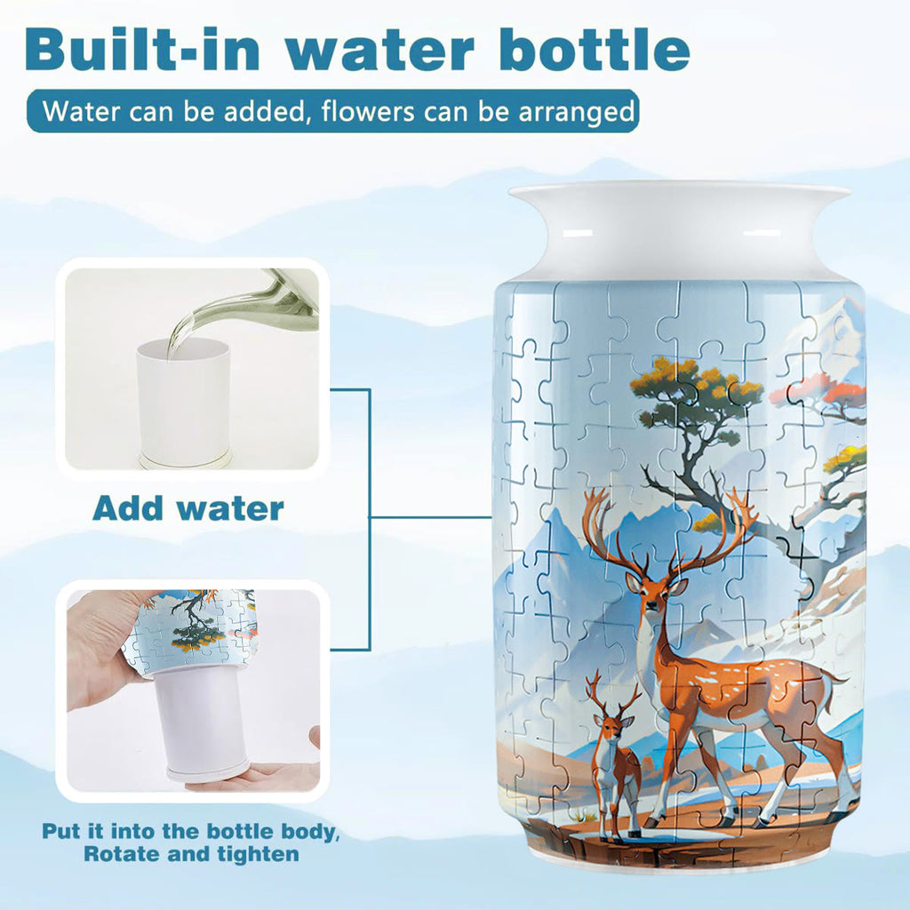 Sika Deers - 3d Jigsaw Puzzle Vase - image 3