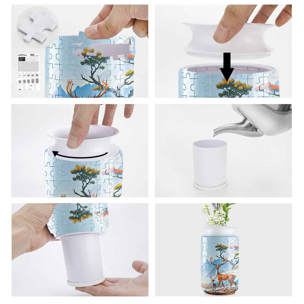 Sika Deers - 3d Jigsaw Puzzle Vase - image 4