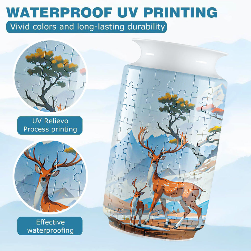 Sika Deers - 3d Jigsaw Puzzle Vase - image 2