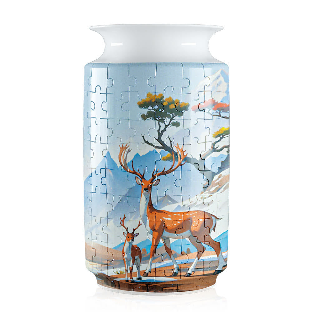 Sika Deers - 3d Jigsaw Puzzle Vase - Sika Deers - image 0