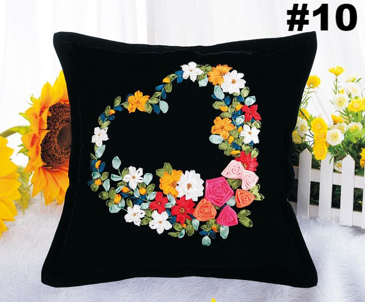 Embroidery Ribbon Pillow Case Kits | Flower Handicraft | Diy Home Decoration | Gifts For Her - #10 - image 10