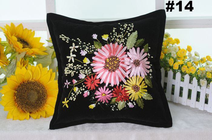 Embroidery Ribbon Pillow Case Kits | Flower Handicraft | Diy Home Decoration | Gifts For Her - #14 - image 14
