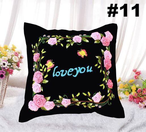 Embroidery Ribbon Pillow Case Kits | Flower Handicraft | Diy Home Decoration | Gifts For Her - #11 - image 11