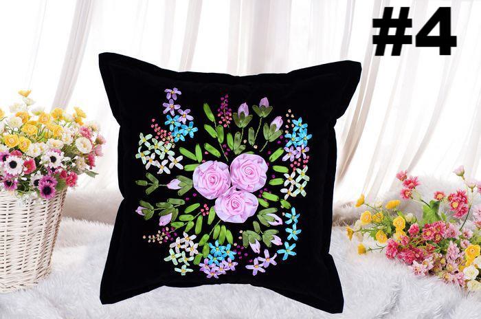 Embroidery Ribbon Pillow Case Kits | Flower Handicraft | Diy Home Decoration | Gifts For Her - #4 - image 4