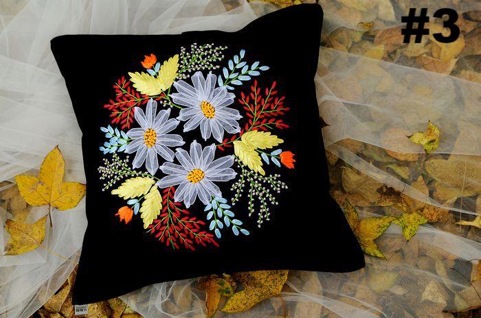 Embroidery Ribbon Pillow Case Kits | Flower Handicraft | Diy Home Decoration | Gifts For Her - #3 - image 3