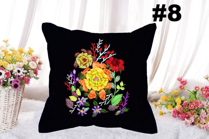 Embroidery Ribbon Pillow Case Kits | Flower Handicraft | Diy Home Decoration | Gifts For Her - #8 - image 8