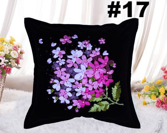 Embroidery Ribbon Pillow Case Kits | Flower Handicraft | Diy Home Decoration | Gifts For Her - #17 - image 17