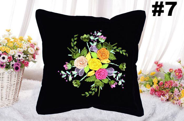 Embroidery Ribbon Pillow Case Kits | Flower Handicraft | Diy Home Decoration | Gifts For Her - #7 - image 7
