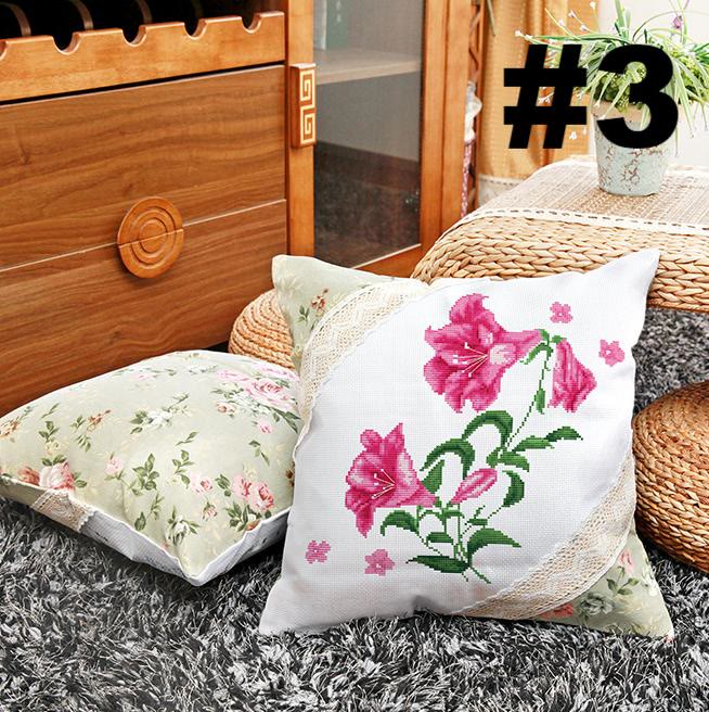 Embroidered  Cross Stitch Pillow Case Kits | Stylish Sofa Cushion Cover | Diy Floral Handicraft  - #3 - image 3