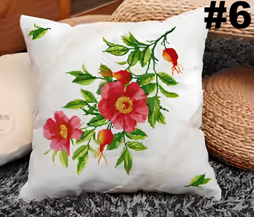 Embroidered  Cross Stitch Pillow Case Kits | Stylish Sofa Cushion Cover | Diy Floral Handicraft  - #6 - image 6