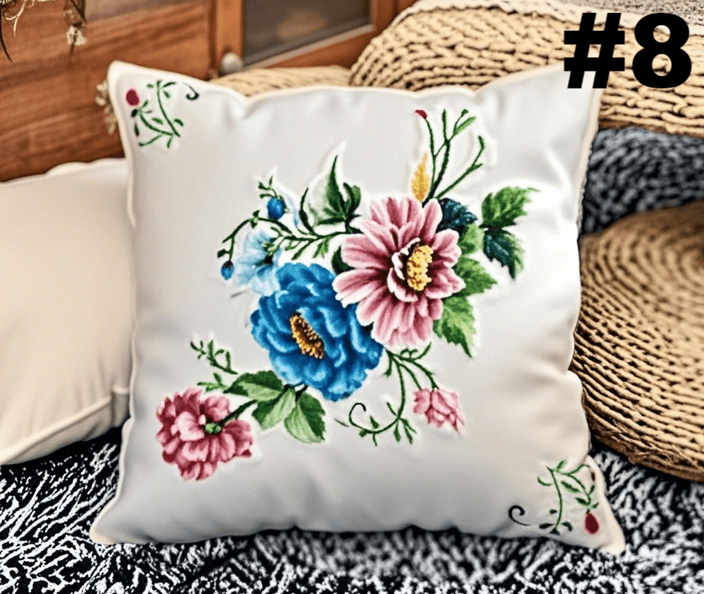 Embroidered  Cross Stitch Pillow Case Kits | Stylish Sofa Cushion Cover | Diy Floral Handicraft  - #8 - image 8