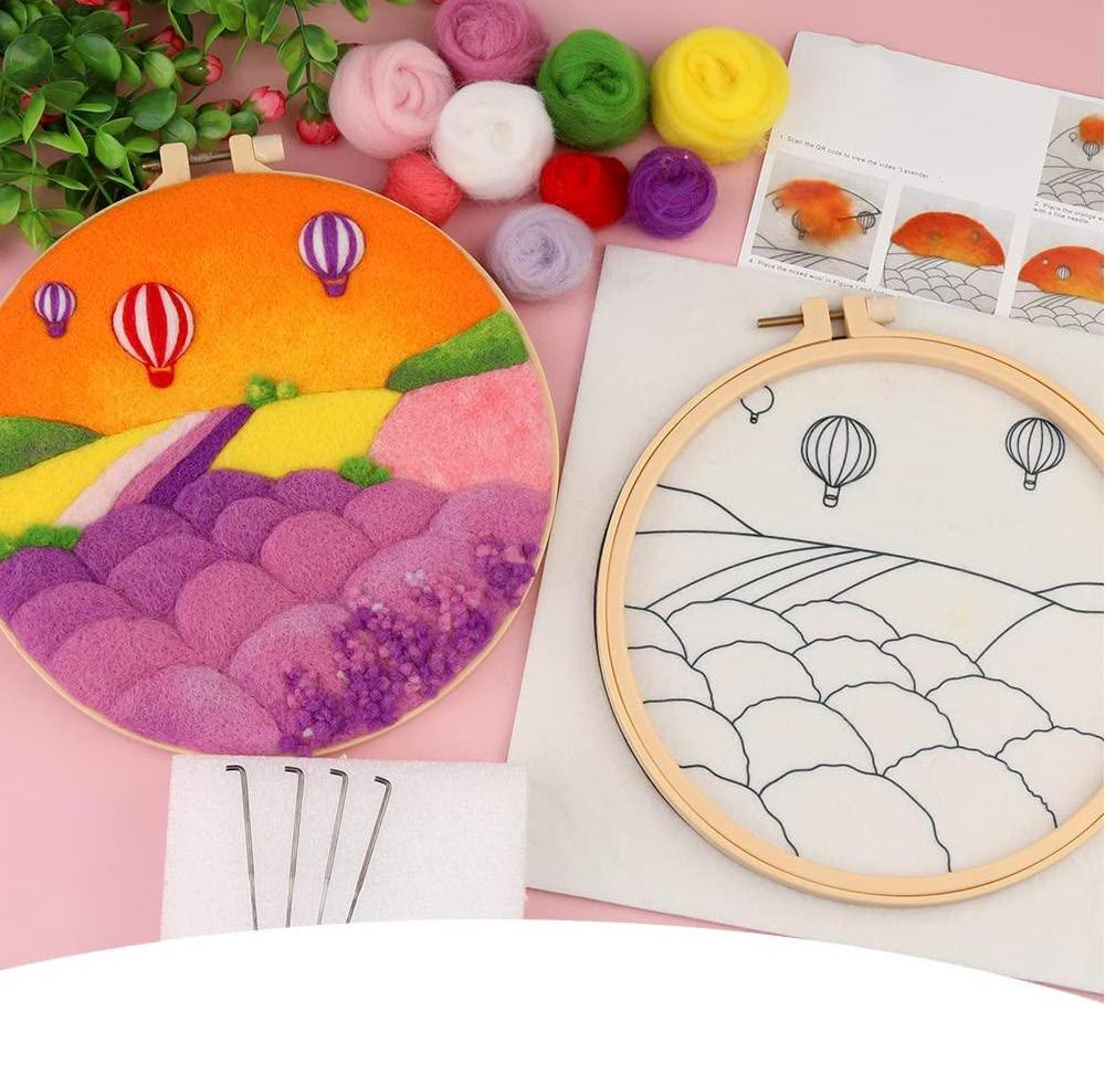 Lavender Needle Felt  Kit With Frame - Felt Painting Gift For Her | Wonderful Scenery Needlecrafts - image 3