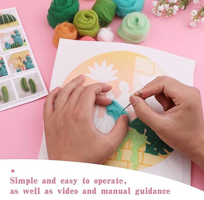 Ocean World Needle Felt  Kit With Frame - Beginner Needles Felting Crafts | Suitable For Home Decoration - image 4