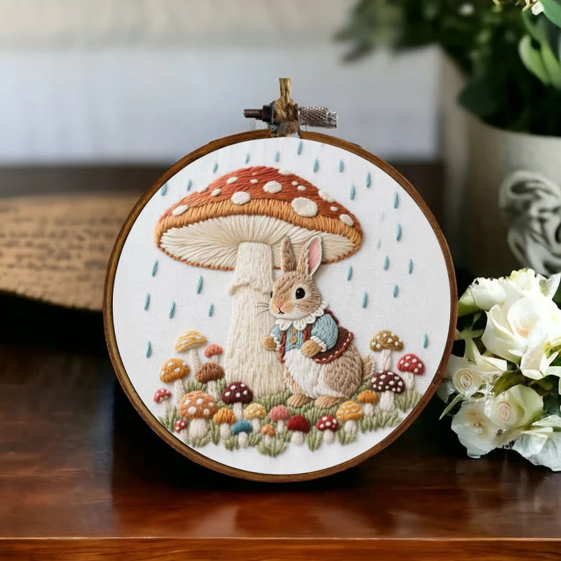 Rubbyoo Embroidery Kit - Rabbit In The Rain | Handmade Needle Craft  - image 4