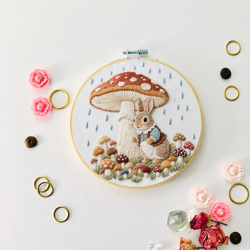 Rubbyoo Embroidery Kit - Rabbit In The Rain | Handmade Needle Craft  - image 3