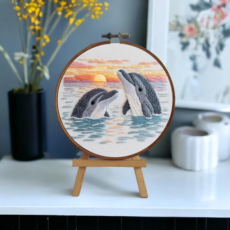 Rubbyoo Embroidery Kit - Cute Dolphins | Wall Hanging Decoration - image 8