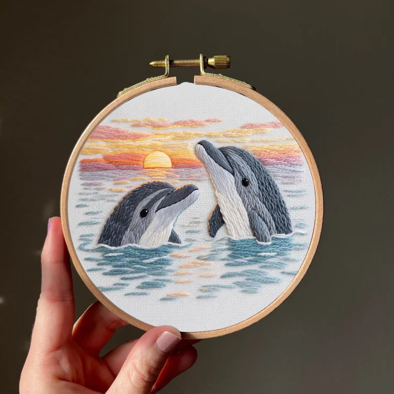 Rubbyoo Embroidery Kit - Cute Dolphins | Wall Hanging Decoration - image 4
