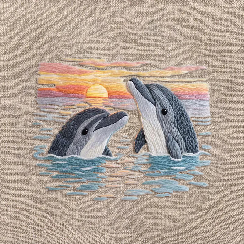 Rubbyoo Embroidery Kit - Cute Dolphins | Wall Hanging Decoration - image 10