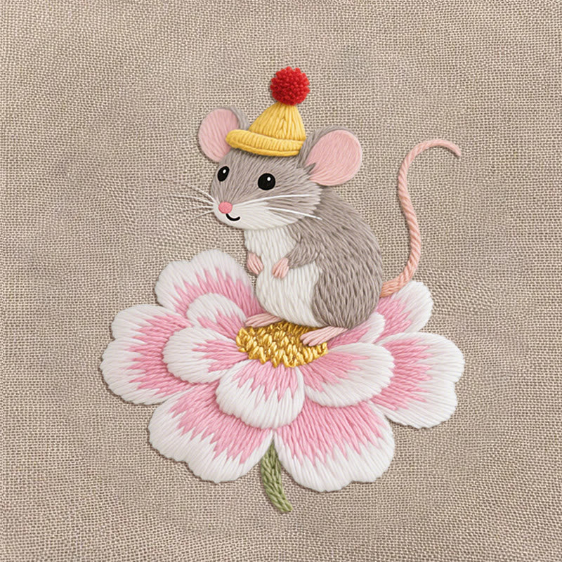 Rubbyoo Embroidery Kit - Lotus Little Mouse | Adorable Animal Needlework  - image 10