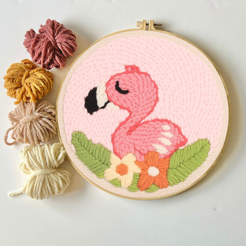 Flamingo Punch Needle Kit - Simple Needle Craft  | Great Desk Ornament - image 5