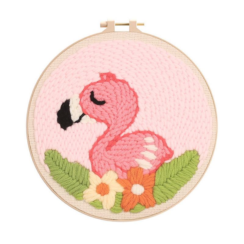 Flamingo Punch Needle Kit - Simple Needle Craft  | Great Desk Ornament - Flamingo Punch Needle Kit - image 0