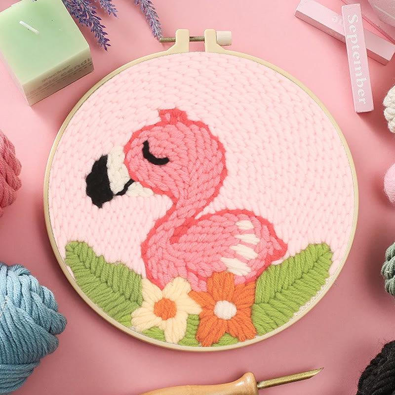Flamingo Punch Needle Kit - Simple Needle Craft  | Great Desk Ornament - image 7