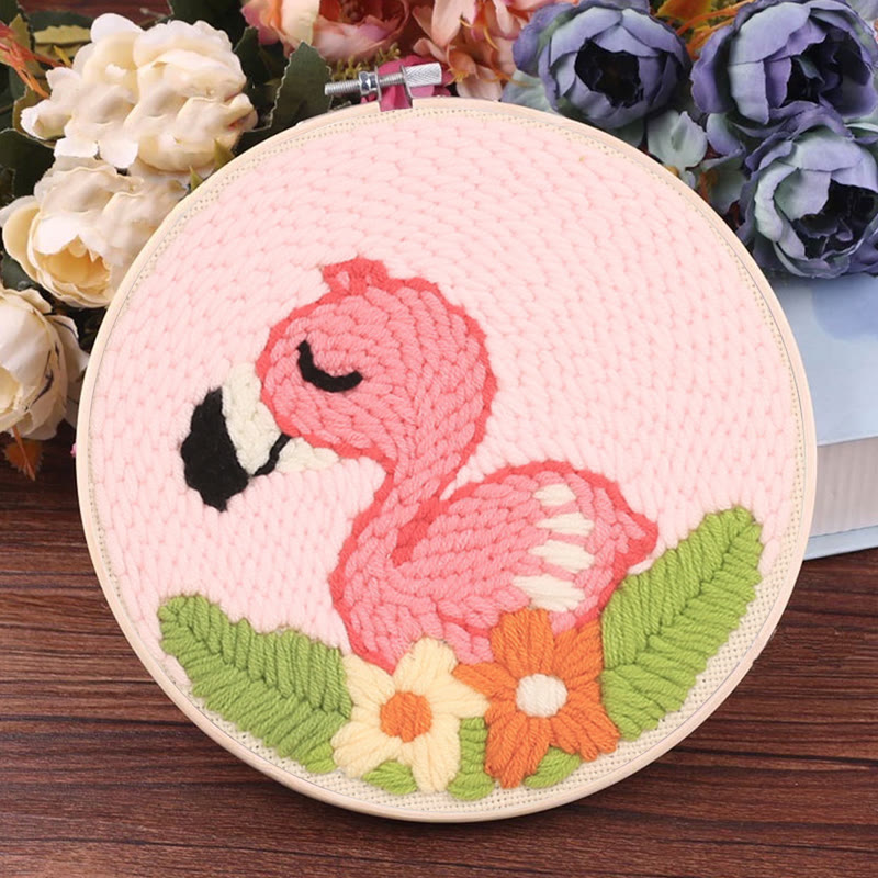Flamingo Punch Needle Kit - Simple Needle Craft  | Great Desk Ornament - image 4
