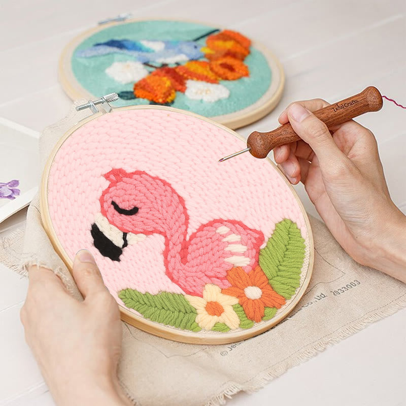 Flamingo Punch Needle Kit - Simple Needle Craft  | Great Desk Ornament - image 8
