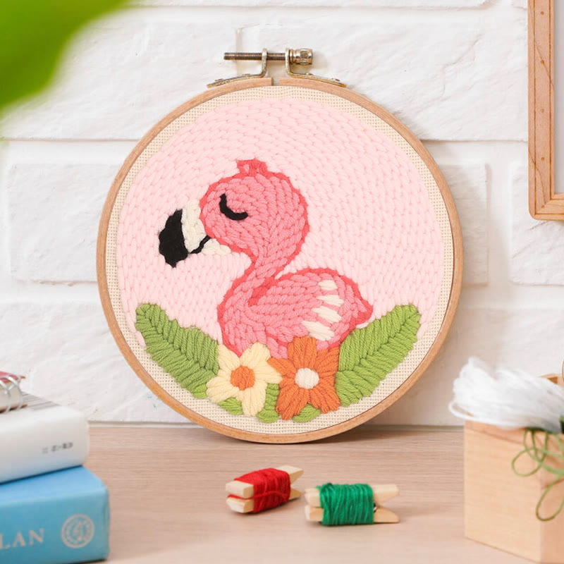 Flamingo Punch Needle Kit - Simple Needle Craft  | Great Desk Ornament - image 6