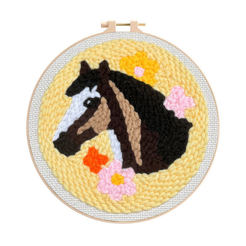  Horse Punch Needle Kit - Easy Diy Craft | Wall Hanging Decor - image 0