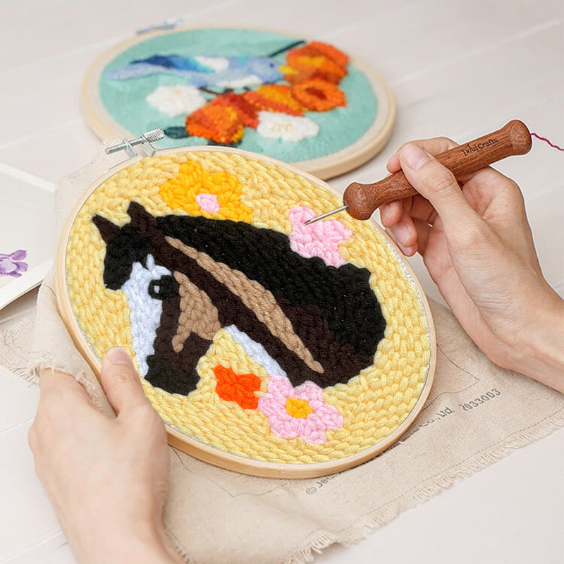  Horse Punch Needle Kit - Easy Diy Craft | Wall Hanging Decor - image 2