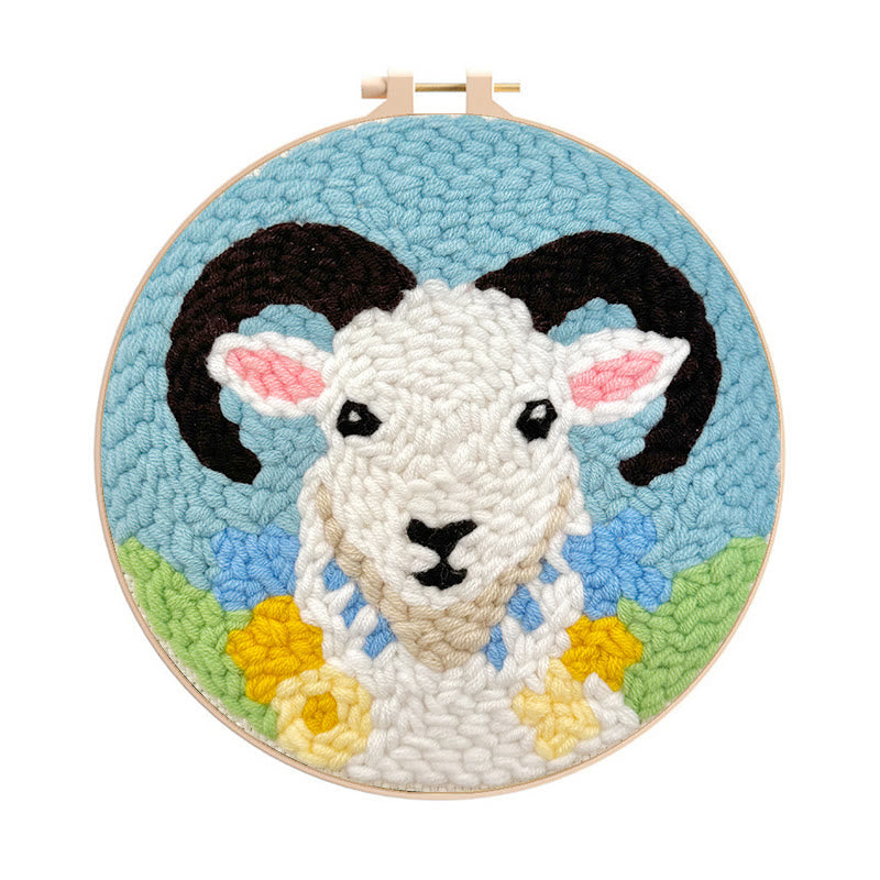 Goat Punch Needle Kit - Beginner-friendly Needlework | Perfect Gift For Animal Lovers - Goat Punch Needle Kit - image 0