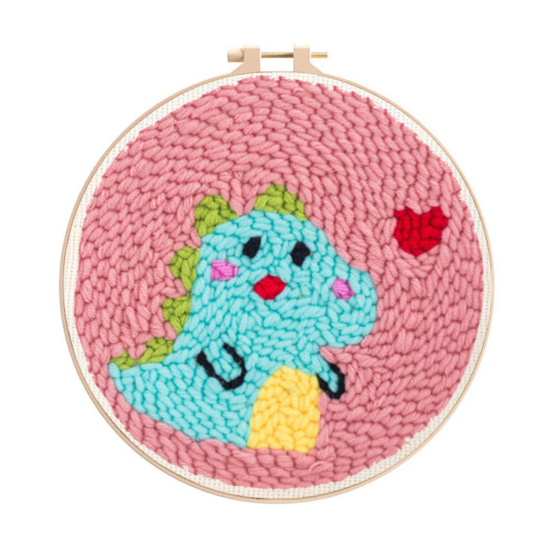 Cute Dinosaur Punch Needle Kit - Starter Handmake Craft | Perfect Gift For Lovers - Cute Dinosaur Punch Needle Kit - image 0