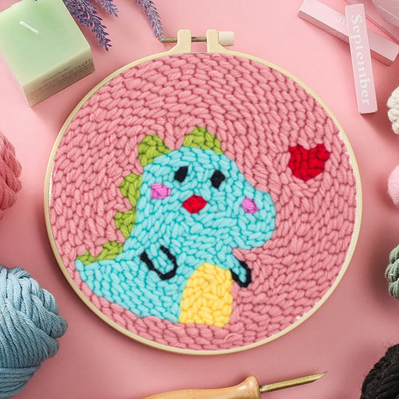 Cute Dinosaur Punch Needle Kit - Starter Handmake Craft | Perfect Gift For Lovers - image 5