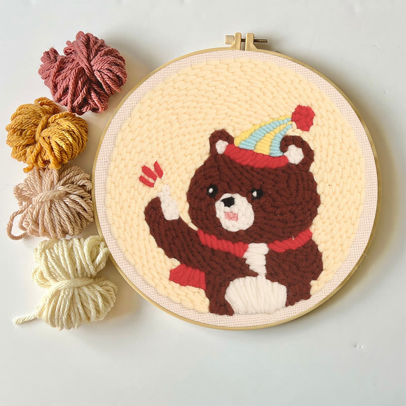 Birthday Bear Punch Needle Kit - Handmade Craft Collection | Unique Birthday Gift - image 2