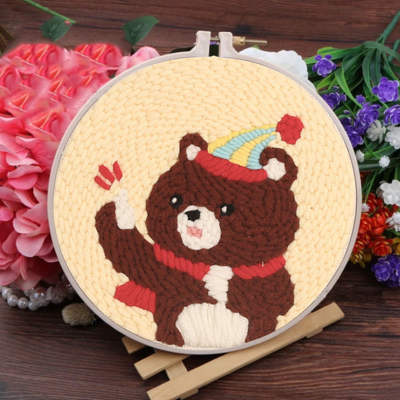 Birthday Bear Punch Needle Kit - Handmade Craft Collection | Unique Birthday Gift - image 7