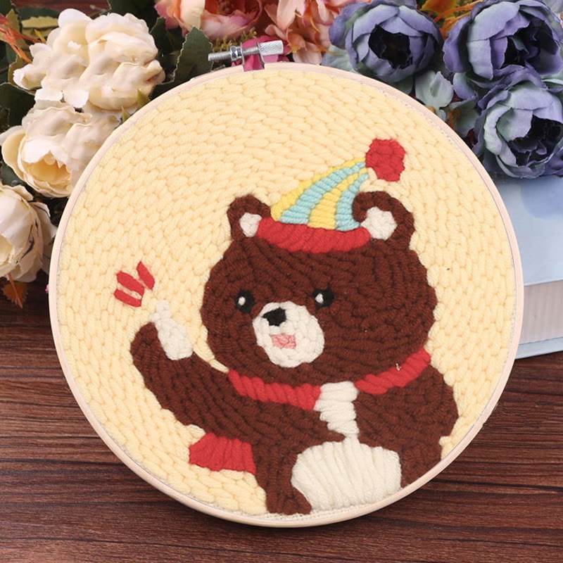 Birthday Bear Punch Needle Kit - Handmade Craft Collection | Unique Birthday Gift - image 8
