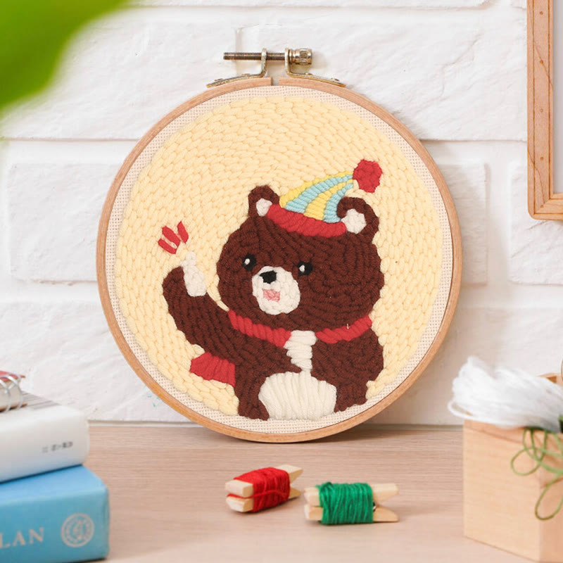 Birthday Bear Punch Needle Kit - Handmade Craft Collection | Unique Birthday Gift - image 4