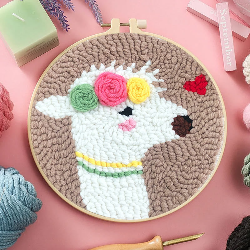 Alpaca Punch Needle Kit -  Beginner Needle Set | Diy Desk Ornament  - image 6