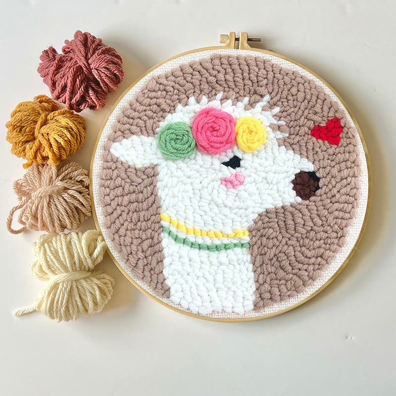 Alpaca Punch Needle Kit -  Beginner Needle Set | Diy Desk Ornament  - image 2