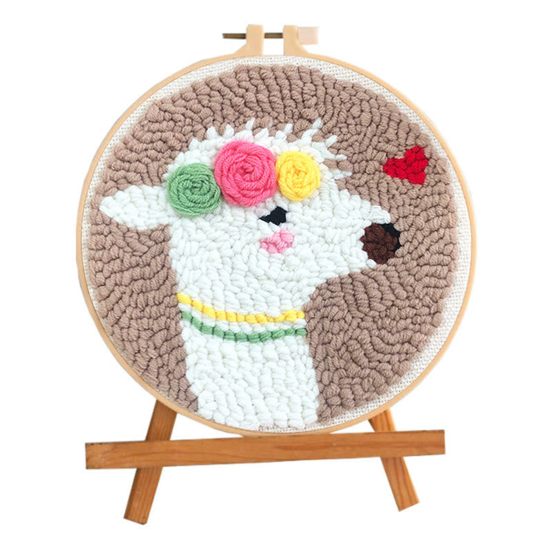 Alpaca Punch Needle Kit -  Beginner Needle Set | Diy Desk Ornament  - image 1