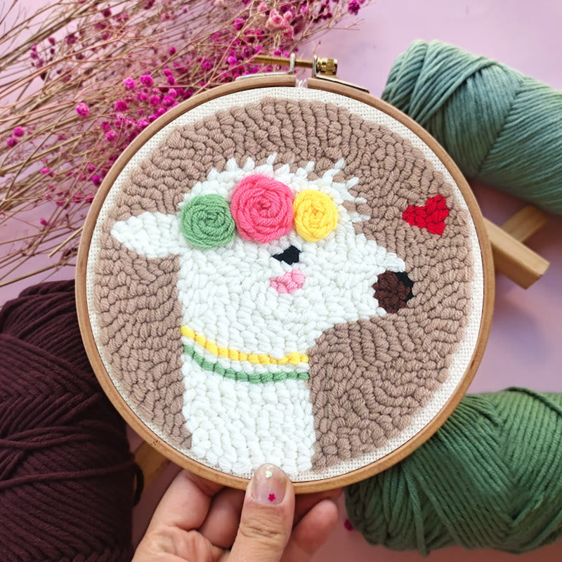 Alpaca Punch Needle Kit -  Beginner Needle Set | Diy Desk Ornament  - image 5