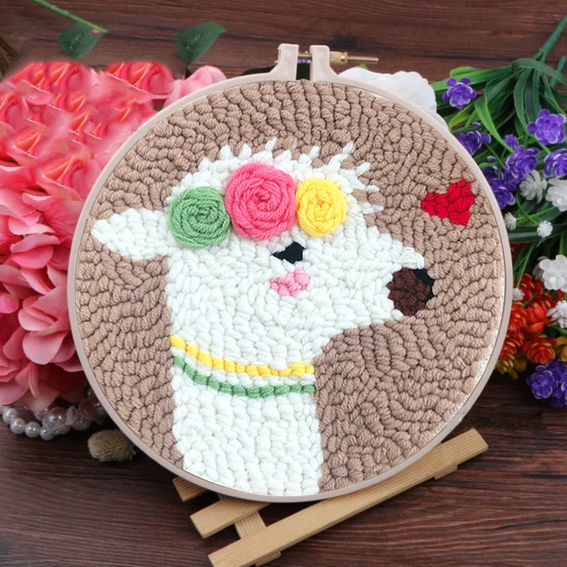 Alpaca Punch Needle Kit -  Beginner Needle Set | Diy Desk Ornament  - image 7